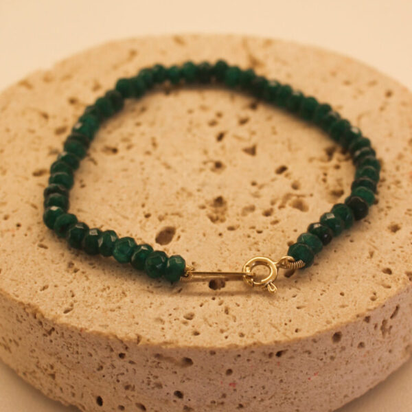 Pulseira pedras Esmeralda e Ouro Amarelo 18k
