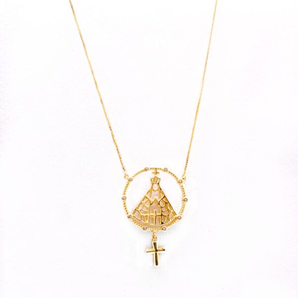 Colar Nossa Senhora Aparecida - Prata 925