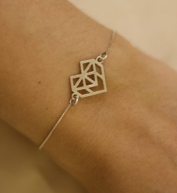 Pulseira Coração - Ouro branco - Image 2