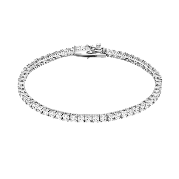 Pulseira Riviera Incolor com Cristais 3mm - Imagem 3