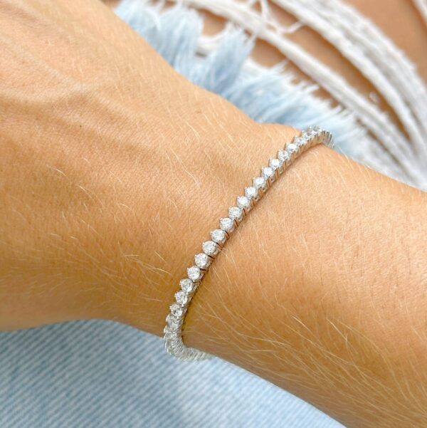 Pulseira Riviera Incolor com Cristais 2mm - Imagem 8