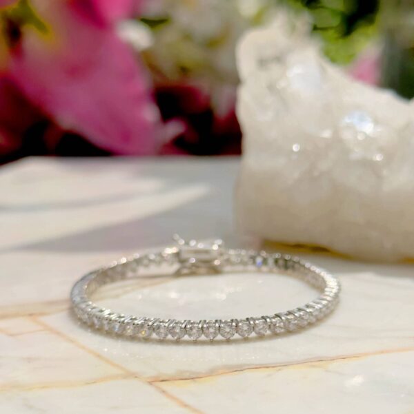 Pulseira Riviera Incolor com Cristais 2mm - Imagem 6