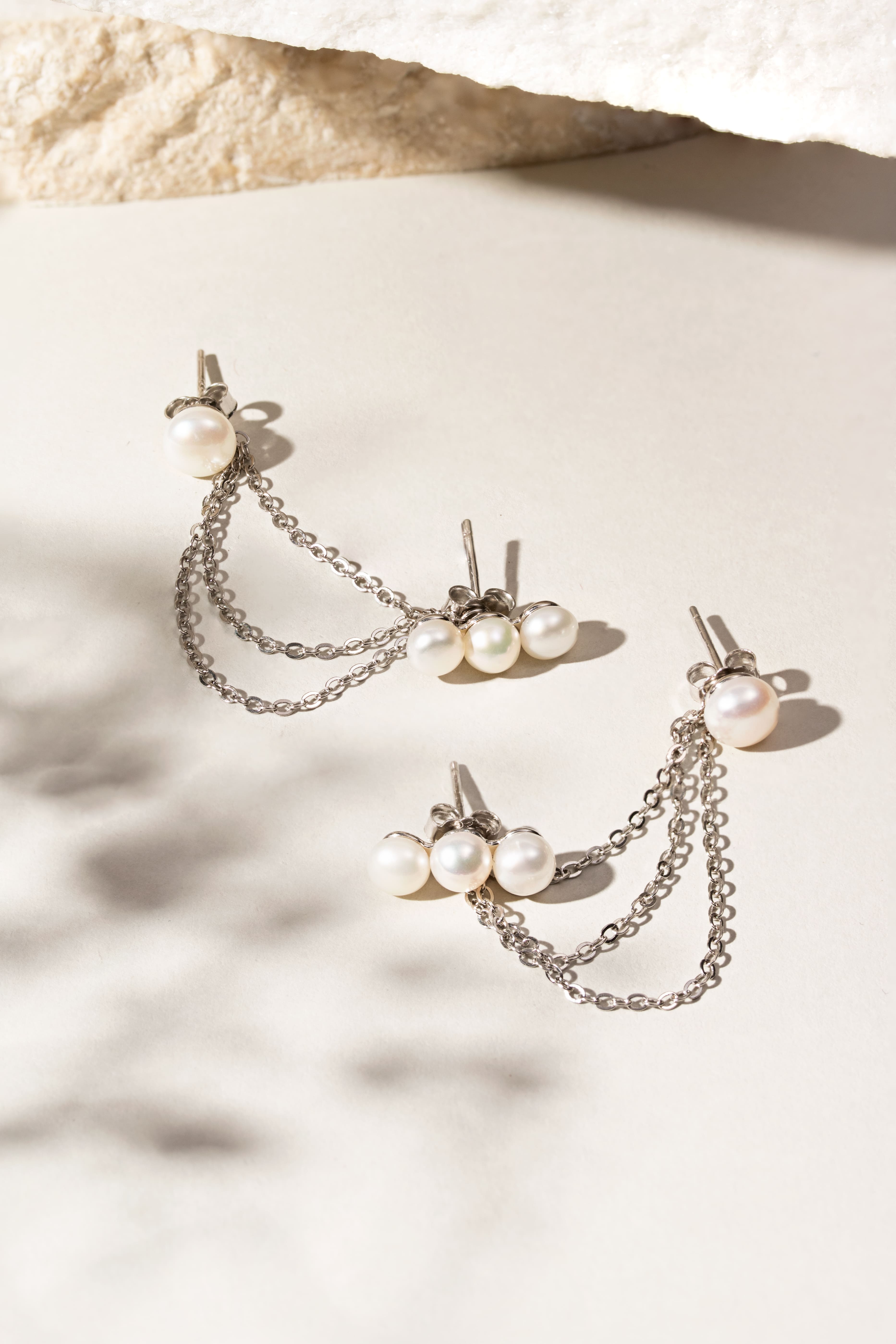 Brinco Earchain de pérolas