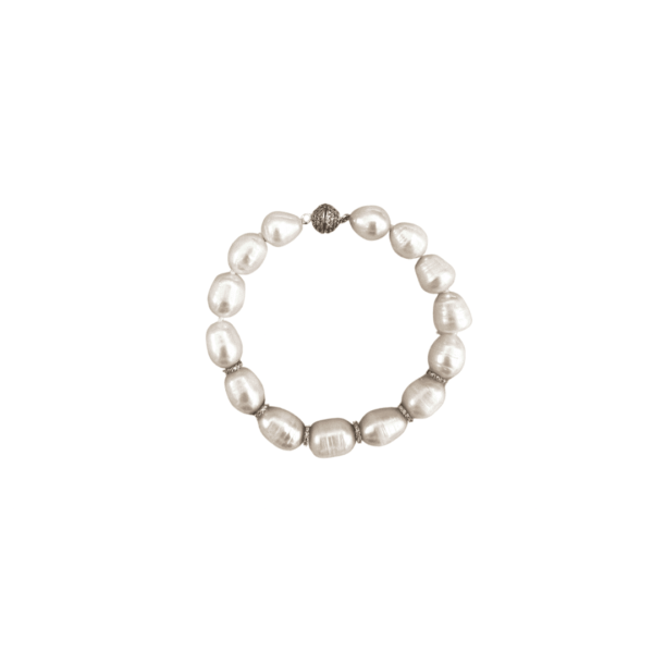 Pulseira de Pérolas com Entremeio de Pingentes de Pedras - Image 3