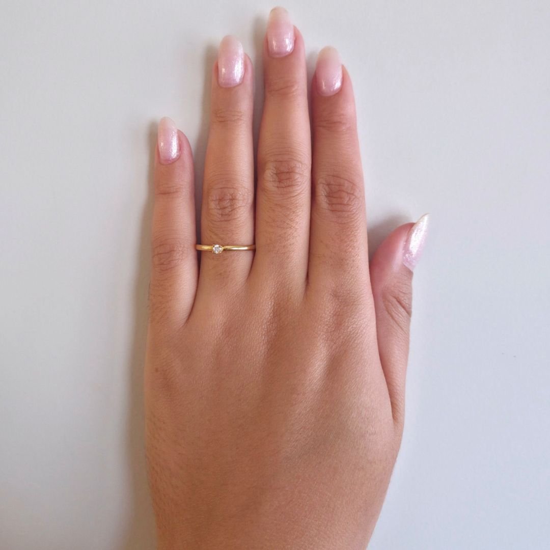 Solitário Diamante com 5pts