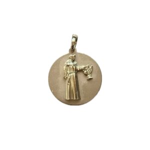 Pingente São Francisco de Assis em Ouro 18k