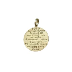 Pingente São Francisco de Assis em Ouro 18k