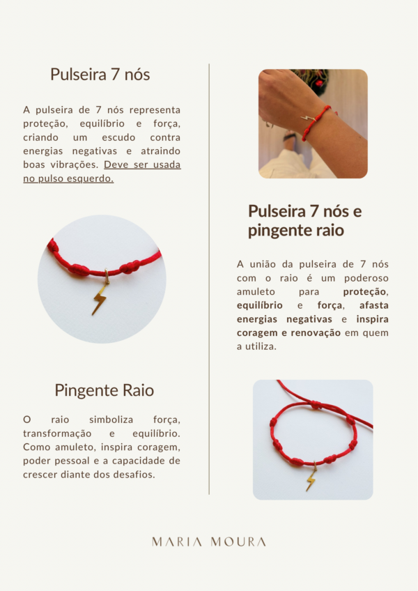 Pulseira de 7 nós com pingente de raio - Image 5