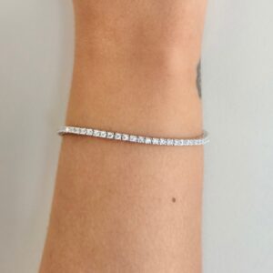 Pulseira Riviera Incolor com Cristais 2mm