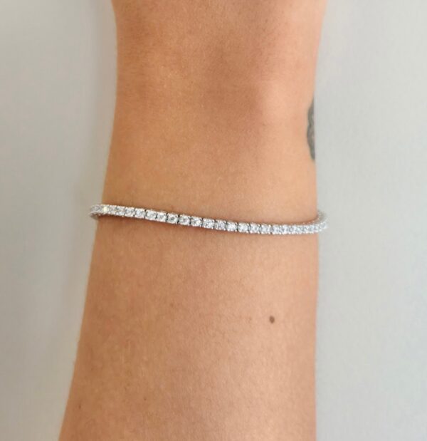 Pulseira Riviera Incolor com Cristais 2mm