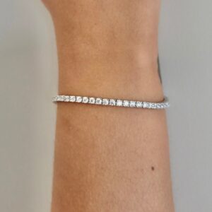 Pulseira Riviera Incolor com Cristais 3mm