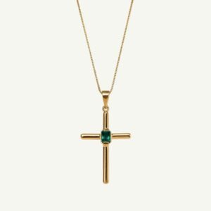 Colar de Cruz com Esmeralda