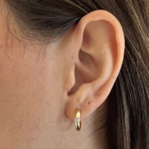 Argola em Prata 925 com Cristal