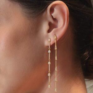 Brinco longo Articulado - Dourado