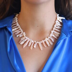 Colar de Pérolas Barrocas Rosê