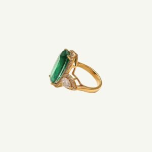 Maxi Anel com Pedra Verde Esmeralda