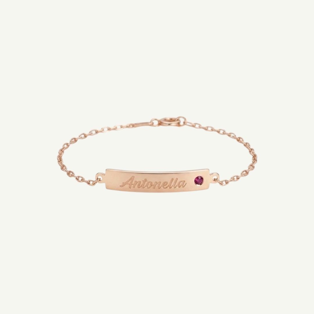 Pulseira Infantil com Pedra em Ouro 18k