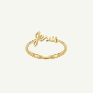Anel Jesus em Ouro 18k