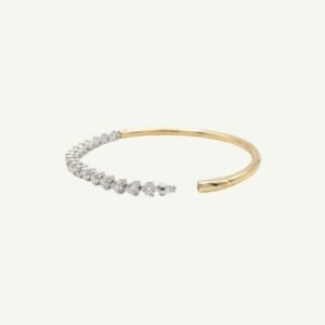 Bracelete Oco com Duas Rivieras