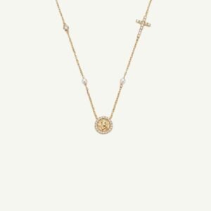 Colar Anjo da Guarda com Pérolas e Cristais