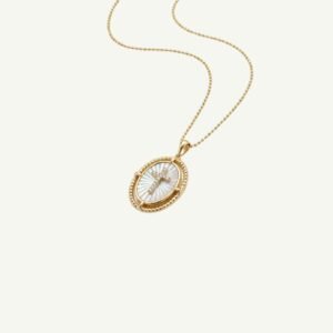 Colar Cruz com Moissanite Oval