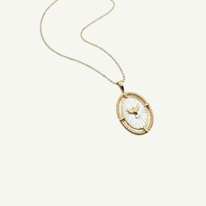 Colar Espírito Santo com Moissanites Oval