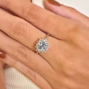 Anel Coração Topázio Sky