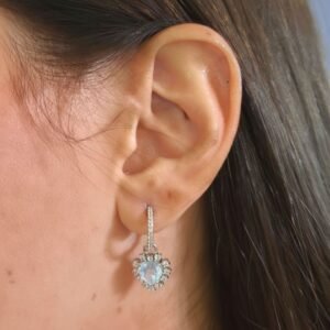 Argola Cravejada de Coração com Topázios