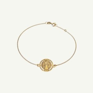 Pulseira Medalha de São Bento em Ouro 18k