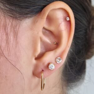 Argola Retangular em Ouro 18k