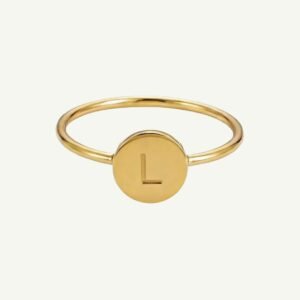 Anel Letra em Ouro 18k