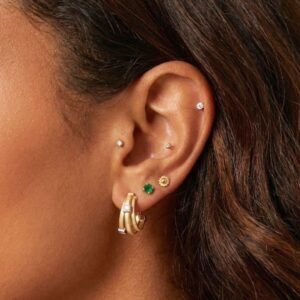 Argola Dourada e Prata com Design Italiano