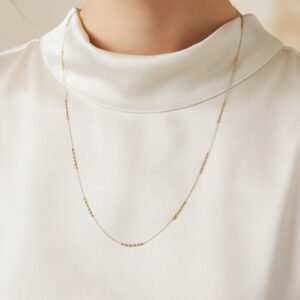 Colar de Bolinha Dourado e Prata