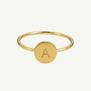 Anel Letra em Ouro 18k