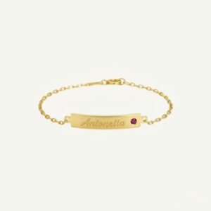 Pulseira Infantil com Pedra em Ouro 18k