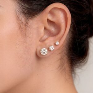 Brinco Ponto de Luz de Moissanite - 8mm