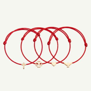 Pulseira com Pingente em Ouro 18k em Fio de Seda