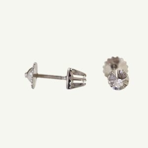 Brinco com Diamante de 2.5pts em Ouro Branco