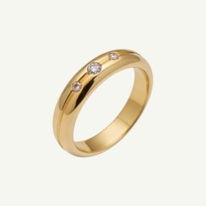 Aliança em Ouro 18k com Diamantes