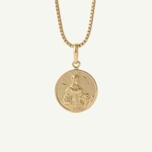 Pingente São Francisco com Oração em Ouro 18k