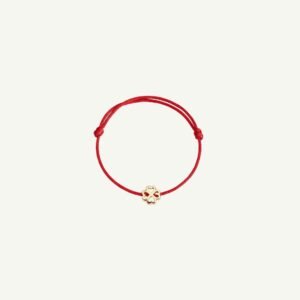 Pulseira com Pingente em Ouro 18k em Fio de Seda