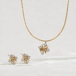 Conjunto Bicolor com Moissanites