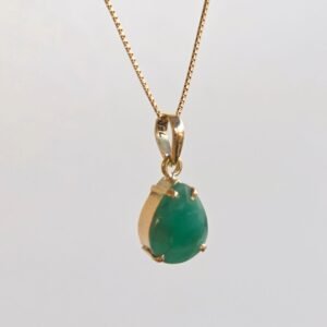 Pingente de Esmeralda Gota em Ouro 18k